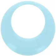 44mm Round hollow pendant in opaque resin - Bleu pastel x1
