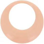 44mm Round hollow pendant in opaque resin - Peach x1