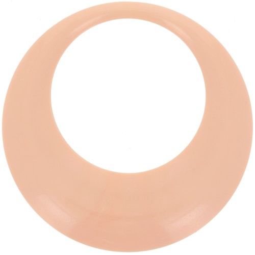44mm Round hollow pendant in opaque resin - Peach x1