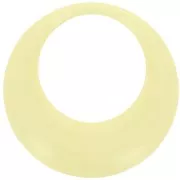 44mm Round hollow pendant in opaque resin - Jaune pâle x1
