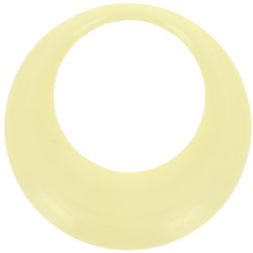 44mm Round hollow pendant in opaque resin - Jaune pâle x1
