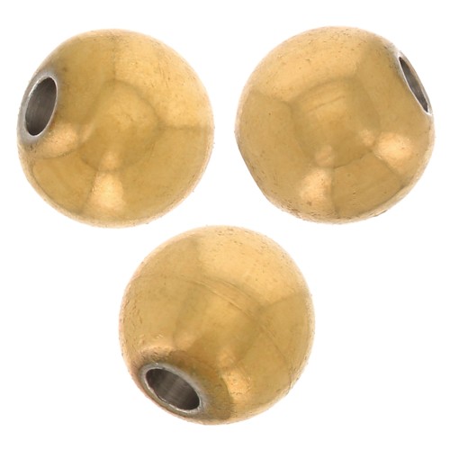 3 mm Round Beads - Gold-Plated 316F Stainless Steel x100