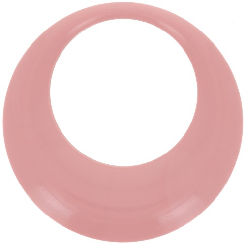 44mm Round hollow pendant in opaque resin - Rose saumon x1