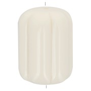 Striated tube bead 20x14 mm in opaque resin - Ecru x1