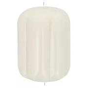 Striated tube bead 20x14 mm in opaque resin - Ecru x1