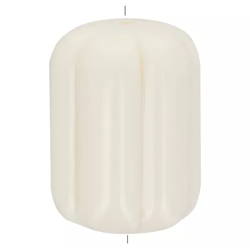 Striated tube bead 20x14 mm in opaque resin - Ecru x1