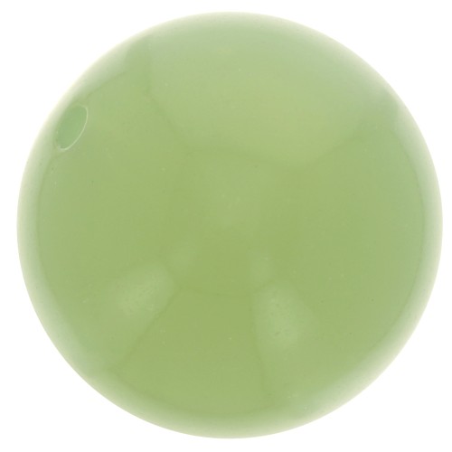 14 mm round beads in translucent resin - Almond green x6