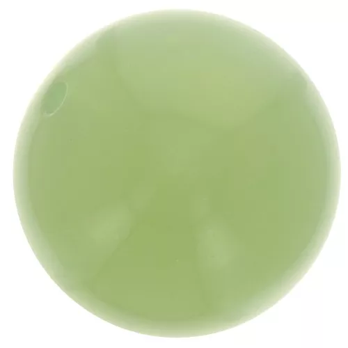 14 mm round beads in translucent resin - Almond green x6