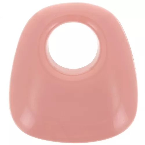 23x21mm Opaque resin trapeze pendant - Salmon pink x1