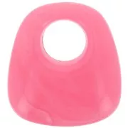 23x21mm Opaque resin trapeze pendant - Bright pink marbled x1