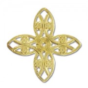 Filigree cross finding 17.5mm fine Gold plated x1