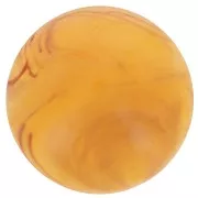 12mm Round translucent resin cabochon - Apricot marble x1