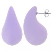 31x17mm Domed drop earrings in gum-effect acrylic - Mat Lilac x2
