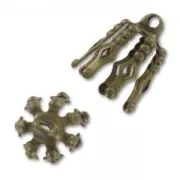 End caps 11x9mm Bronze tone x10