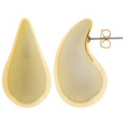 31x17mm Acrylic Drop Earrings - Gold x2
