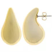31x17mm Acrylic Drop Earrings - Gold x2