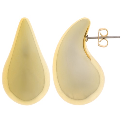 31x17mm Acrylic Drop Earrings - Gold x2