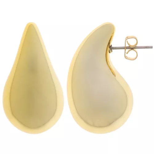 31x17mm Acrylic Drop Earrings - Gold x2