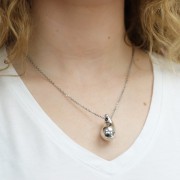 31x17mm acrylic rounded drop pendant - Silver x1