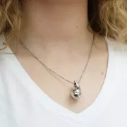 31x17mm acrylic rounded drop pendant - Silver x1