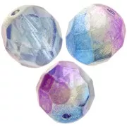 8mm Faceted round beads - Crystal Purple Blue Metallic x20