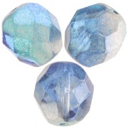 8mm Faceted round beads - Crystal Blue Metallic x20|raw }}