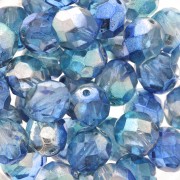 8mm Faceted round beads - Crystal Blue Metallic x20