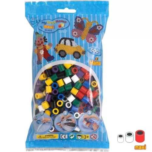 10mm Hama MAXI beads - Mix bright colors (n°00) x500