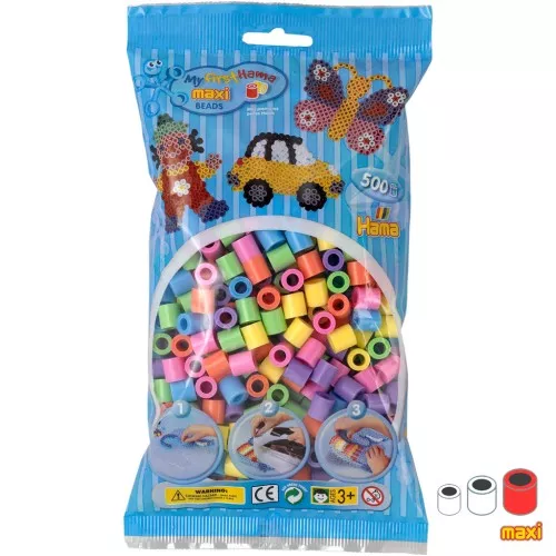 10mm Hama MAXI beads - Mix pastel colors (n°50) x500
