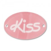 oval spacer Kiss 2 holes 35x22 mm Pinkx1