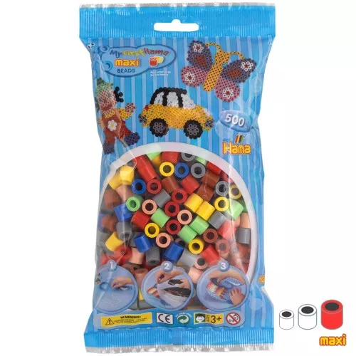 10mm Hama MAXI beads - Mix 7 colors x500