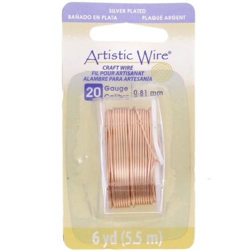 Artistic Copper Wire 0.81 mm - Silver plated anti-tarnish x5.5m