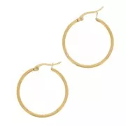 30mm 304 stainless steel round hoop - 2mm wire - Gold x20