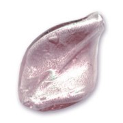 Silver foil twisted bead 30x20 mm Light Rose x1