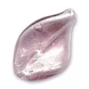 Silver foil twisted bead 30x20 mm Light Rose x1