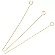 50x0.6mm 304L stainless steel eye pins - Gold x10