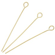 35x0.6mm 304L stainless steel eye pins - Gold x10|raw }}