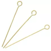 30x0.6mm 304L stainless steel eye pins - Gold x10