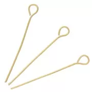 25x0.6mm 304L stainless steel eye pins - Gold x10