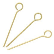 20x0.6mm 304L stainless steel eye pins - Gold x10|raw }}