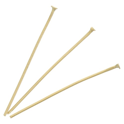 25x0.6mm 304L Stainless Steel Head Pins - Gold Tone x10