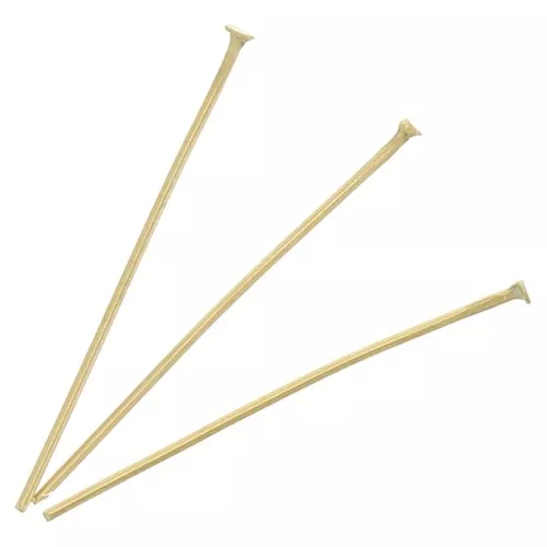 25x0.6mm 304L Stainless Steel Head Pins - Gold Tone x10