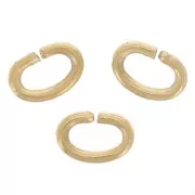 3x2x0.5mm Stainless steel 304L oval jumprings open Gold x100