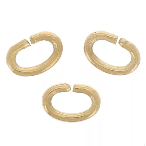 3x2x0.5mm Stainless steel 304L oval jumprings open Gold x100