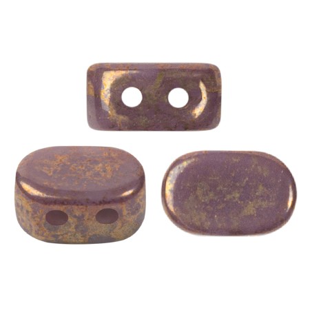 4x6mm Lipsi® Glass beads by Puca® - Opaque Amethyst Bronze x10g
