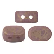 4x6mm Lipsi® Glass beads by Puca® - Opaque Amethyst Mat Bronze x10g