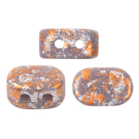 4x6mm Lipsi® Glass beads by Puca® - Opaque Amethyst Tweedy x10g