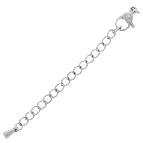 10mm 304L stainless steel lobster clasp extension chain with drop x1