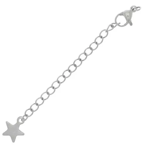 10mm 304L stainless steel Lobster clasp extension chain with star x1