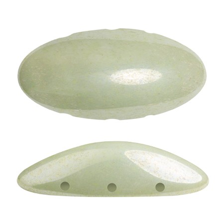 20x10mm Athos 3D 3 holes® by Puca® - Opaque Light Green Ceramic Look x1